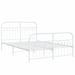 vidaXL Cadre de lit métal avec tête de lit/pied de lit blanc 140x190cm
