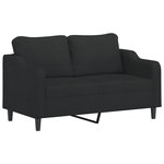 vidaXL Ensemble de canapés 3 Pièces avec coussins Noir Tissu