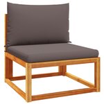 vidaXL Salon de jardin avec coussins 4 Pièces bois d'acacia massif