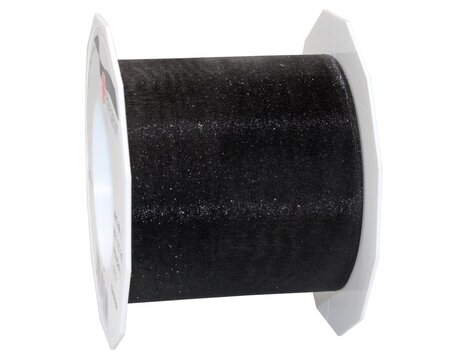 Organza sheer 25-m-rouleau 72 mm noir