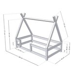 Lit cabane enfant NAKANA 90 x 180 vert pétrole