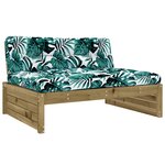 vidaXL Salon de jardin 5 Pièces avec coussins bois de pin imprégné