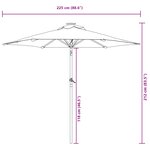 vidaXL Parasol de jardin avec mât en acier taupe 225x225x212 cm