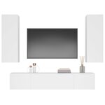 vidaXL Ensemble de meubles TV 4 Pièces Blanc Bois d'ingénierie
