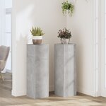 vidaXL Supports pour plantes 2 Pièces gris béton bois d'ingénierie