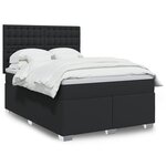 vidaXL Sommier à lattes de lit avec matelas Noir 140x200 cm Similicuir
