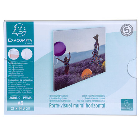 Porte Visuel Mural Horizontal A5 - Cristal - X 10 - Exacompta