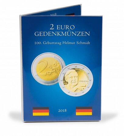 Cartelette collector leuchtturm pour les 5 pièces de 2 euro allemandes "100ème anniversaire de la naissance de helmut schmidt" (357316)