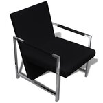 vidaXL Fauteuil avec pieds chromés Noir Similicuir