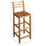 vidaXL Table et chaises de bar 3 Pièces Bois d'acacia massif