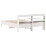 vidaXL Cadre de lit sans matelas blanc 135x190 cm bois de pin massif