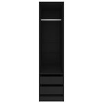 vidaXL Garde-robe avec tiroirs Noir 50x50x200 cm Bois d'ingénierie