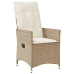 vidaXL Ensemble de bistro 3 Pièces avec coussins beige résine tressée