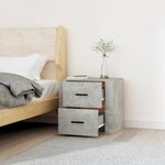 vidaXL Table de chevet murale Gris béton 50x36x47 cm