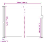 vidaXL Auvent latéral rétractable beige 160x500 cm
