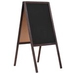 vidaXL Tableau noir double face Bois de cèdre Autoportant 40 x 60 cm