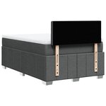 vidaXL Sommier à lattes de lit avec matelas Gris foncé 120x200cm Tissu