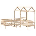 vidaXL Ensemble de lit de jour et de banc et toit 90x200 cm pin massif