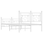vidaXL Cadre de lit métal avec tête de lit/pied de lit blanc 120x190cm