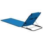 vidaXL Tapis de plage pliables 2 Pièces Acier et tissu Bleu