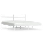 vidaXL Cadre de lit métal avec tête de lit blanc 183x213 cm