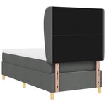 vidaXL Lit à ressorts avec matelas gris foncé 90x200 cm Tissu