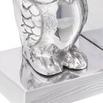 Serre-livres vidaXL 2 Pièces Argent 7x9x11 cm Aluminium Hibou