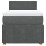 vidaXL Sommier à lattes de lit avec matelas Gris foncé 90x200 cm Tissu
