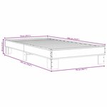 vidaXL Cadre de lit chêne marron 75x190 cm bois d'ingénierie et métal