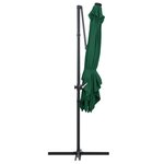 vidaXL Parasol déporté avec LED et mât en acier 250x250 cm Vert