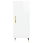 vidaXL Buffet haut Blanc brillant 34 5x34x180 cm Bois d'ingénierie