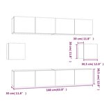 vidaXL Ensemble de meubles TV 6 Pièces Chêne sonoma Bois d'ingénierie