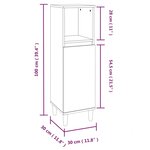 vidaXL Armoire salle de bain sonoma gris 30x30x100 cm