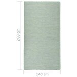 vidaXL Tapis à tissage plat d'extérieur 140x200 cm Turquoise