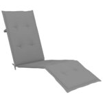 vidaXL Chaise longue d'extérieur repose-pied et coussin Acacia solide