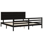 vidaXL Cadre de lit avec tête de lit noir 200x200 cm bois massif