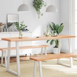 vidaXL Dessus de table bois massif traité bordure assortie