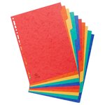 Intercalaires Carte Lustrée 225g 10 Positions - A4 - Couleurs Assorties - X 10 - Exacompta