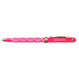 Stylo fin en métal laqué rouge - Super prof