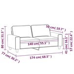 vidaXL Canapé à 2 places Crème 140 cm Tissu