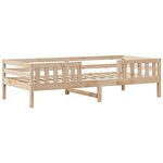 vidaXL Ensemble de lit et de banc avec toit 90x190 cm bois massif pin