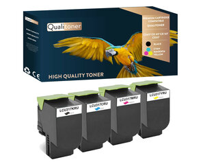 Qualitoner x4 toners cs417 cx 417 cx 517 cs517 (noir + cyan + magenta + jaune) compatible pour lexmark