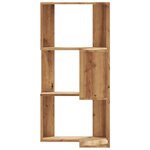 vidaXL Bibliothèque d'angle 3 niveaux chêne artisanal bois ingénierie