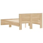 vidaXL Cadre de lit avec tête de lit et LED chêne sonoma 135x190 cm