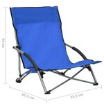 vidaXL Chaises de plage pliables 2 Pièces Bleu Tissu