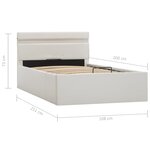 vidaXL Cadre de lit à rangement avec LED blanc similicuir 100x200 cm