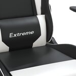 vidaXL Chaise de jeu de massage et repose-pied Noir blanc Similicuir