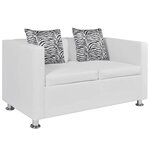 vidaXL Canapé à 2 places cuir artificiel blanc