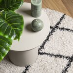 vidaXL Tapis shaggy à poils longs moderne crème et noir Ø 280 cm