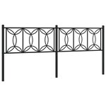 vidaXL Tête de lit métal noir 193 cm